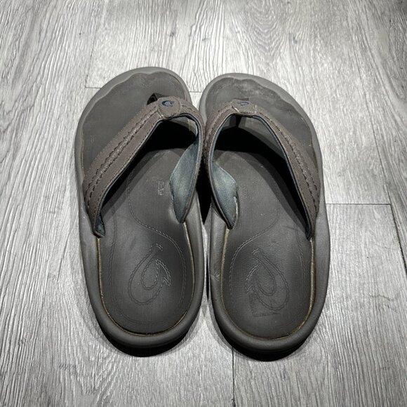 OluKai Hokua Sandals Mens Size 9 Shoes Slip On Thong Flip Flop Beach Dark Brown main image 8